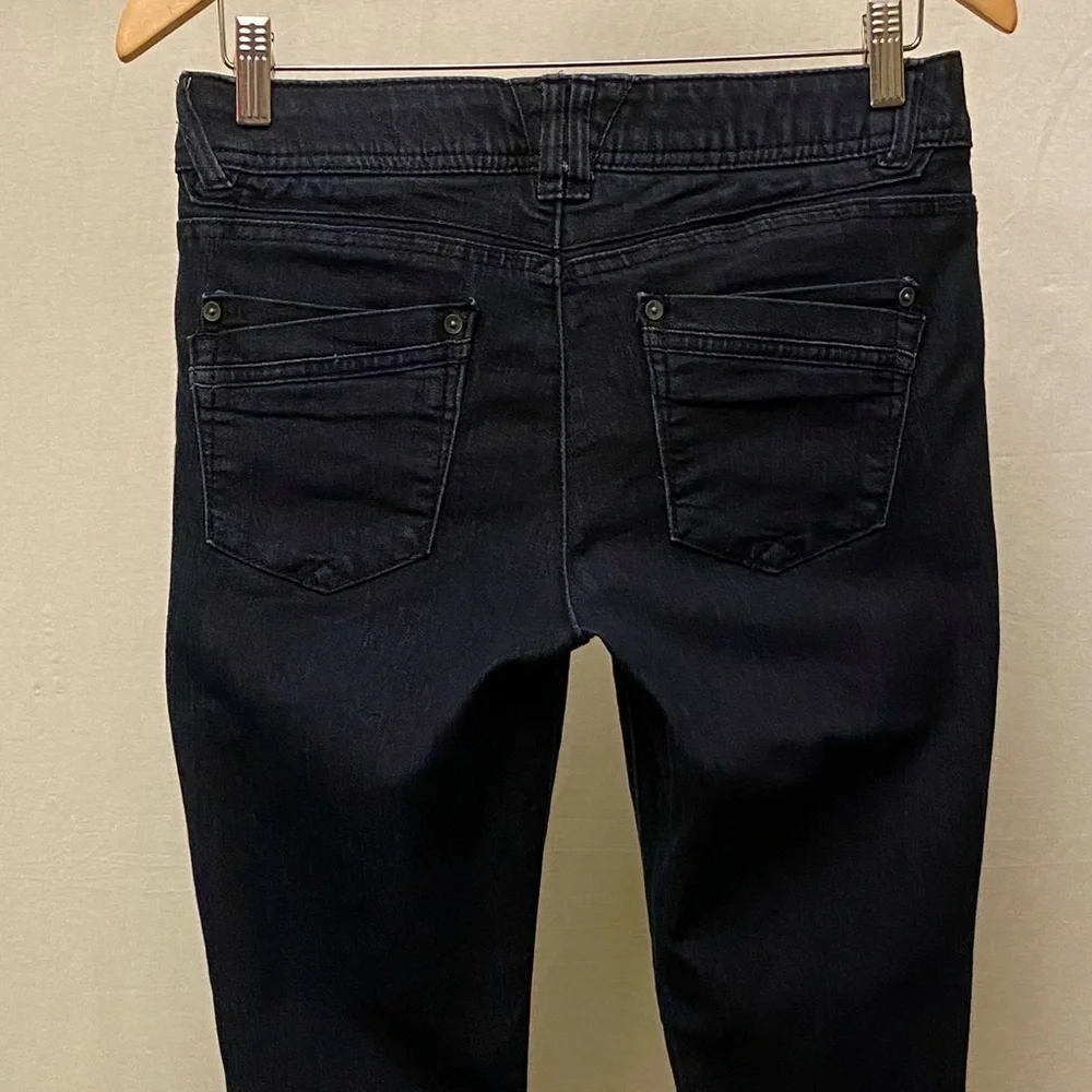 Democracy 6 Skinny Jeans Dark Indigo Blue Stretch Womens Mid Rise Ab Technology